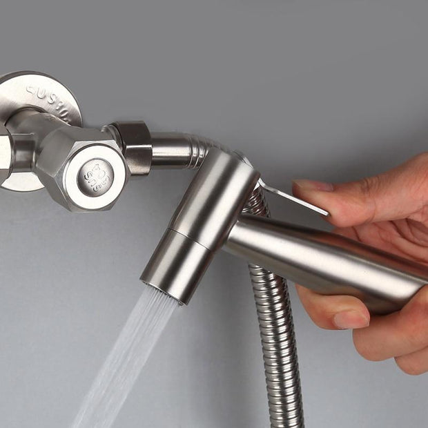 Stainless Steel Hand Held Bidet Faucet Sprayer Bidet Set Sprayer Gun Toilet Spray For Bathroom Self Cleaning Shower Head