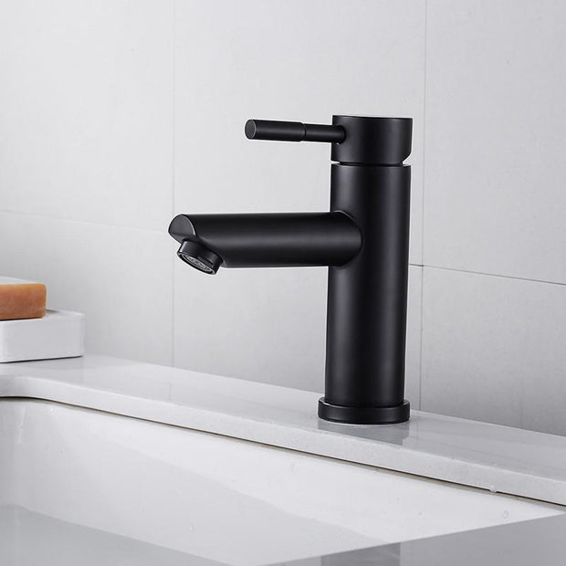 Basin Faucets Black/Brushed Nickel Stainless Steel Single Handle Bathroom Basin Faucet Cold Hot Sink Mixer Taps