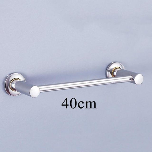 Anti-rust Stainless Steel Towel Shelf Wall-Mounted Bathroom Holder Adhesive Force Bathroom Shelf Single/Double Bars Towel Rack