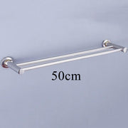 Anti-rust Stainless Steel Towel Shelf Wall-Mounted Bathroom Holder Adhesive Force Bathroom Shelf Single/Double Bars Towel Rack