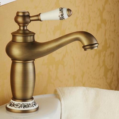 Bathroom Faucet Antique Bronze Finish Brass Basin Sink Solid Brass Faucets Single Handle Water Mixer Taps Bath Crane