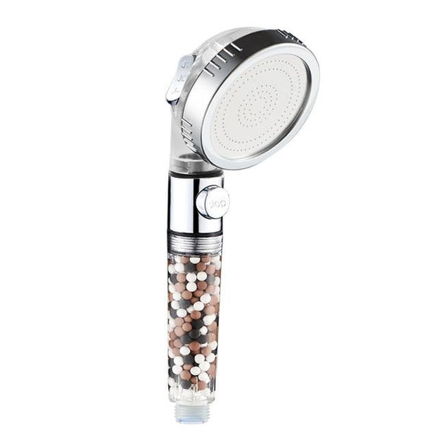 Bathroom 3-Function SPA shower head with switch on/off button high Pressure Anion Filter Bath Head Water Saving Shower