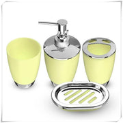 Bathroom Set 4PCS Soap Dish Dispenser Bottle Washroom Toothbrush Holder Cup Suit Home Decoration Accessories