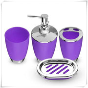 Bathroom Set 4PCS Soap Dish Dispenser Bottle Washroom Toothbrush Holder Cup Suit Home Decoration Accessories