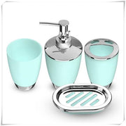 Bathroom Set 4PCS Soap Dish Dispenser Bottle Washroom Toothbrush Holder Cup Suit Home Decoration Accessories