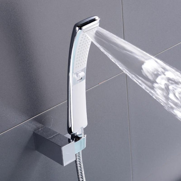 Waterfall 2 Function Hand Held Shower Head High Pressure Rain Shower Sprayer Set Water Saving New Design