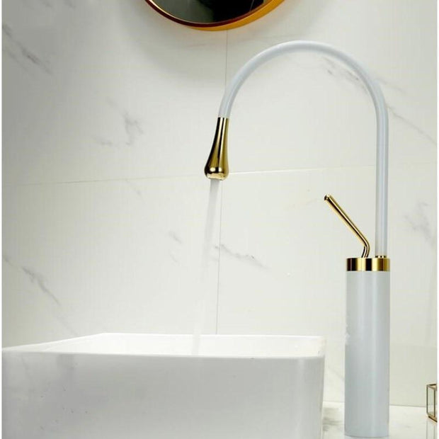 Basin faucets Black gold bathroom faucet for bathroom basin mixer tall taps waterfall mixer single hole sink faucet