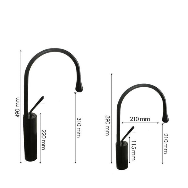 Basin faucets Black gold bathroom faucet for bathroom basin mixer tall taps waterfall mixer single hole sink faucet
