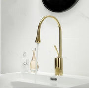 Basin faucets Black gold bathroom faucet for bathroom basin mixer tall taps waterfall mixer single hole sink faucet