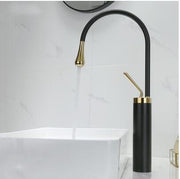 Basin faucets Black gold bathroom faucet for bathroom basin mixer tall taps waterfall mixer single hole sink faucet