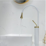 Basin faucets Black gold bathroom faucet for bathroom basin mixer tall taps waterfall mixer single hole sink faucet