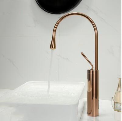 Basin faucets Black gold bathroom faucet for bathroom basin mixer tall taps waterfall mixer single hole sink faucet
