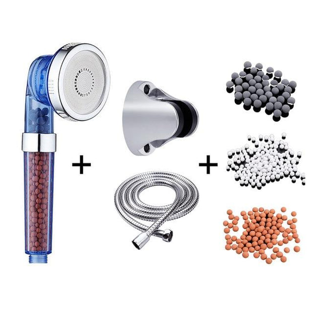 3 Function Adjustable Jetting Shower Head Bathroom High Pressure Water Handheld Saving Filter SPA Shower Heads with box