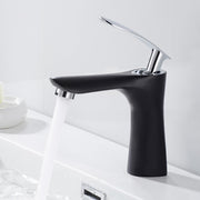 Bathroom Tall Basin Mixer Taps Sink Faucet Waterfall Counter Top White Black Hot and Cold Water Single Hole Handle Home Kitchen